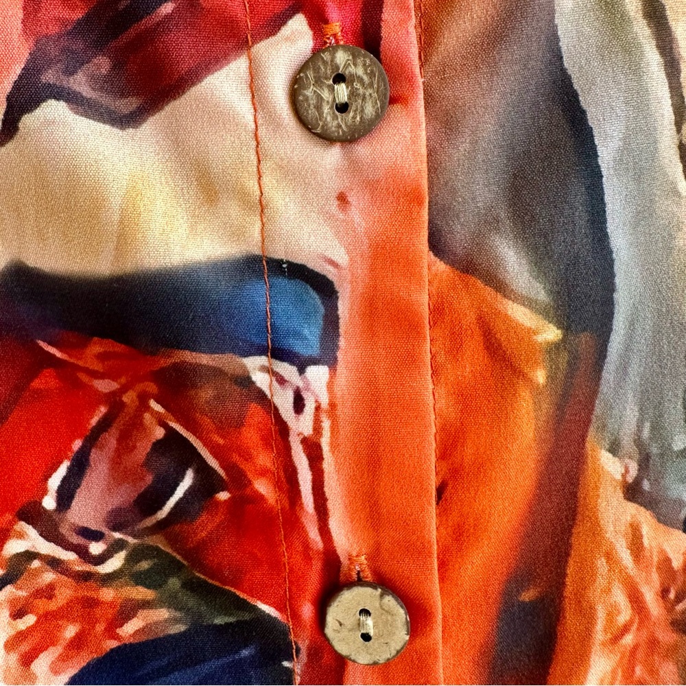 NORACORA orange and multi color blouse - Picture 5 of 10